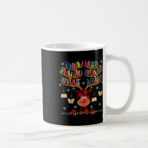 Christmas Librarian Reindeer Matching Family Book  Coffee Mug