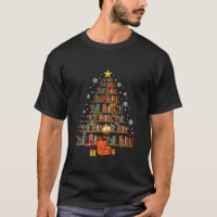 Christmas Library Tree Cute Book Lover Librarian X