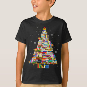 Christmas Library Tree Lights For Librarian And Bo T-Shirt