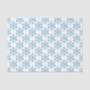 Christmas Light Blue Watercolor Snowflakes Pattern Tissue Paper