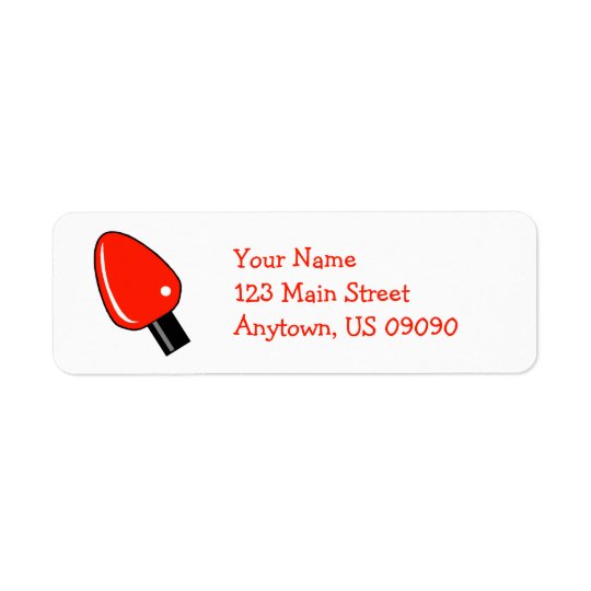 Christmas Light Bulb Address Labels (Red)