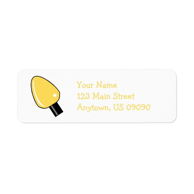 Christmas Light Bulb Address Labels (Yellow) (Front)