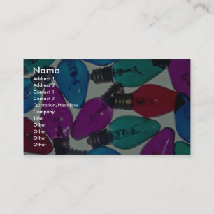 Christmas light bulbs in different colours business card