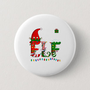 Christmas Light Family Matching Pajamas Softball E 2 Inch Round Button