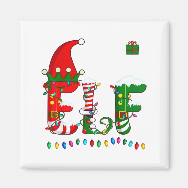 Christmas Light Family Matching Pajamas Softball E Magnet (Front)