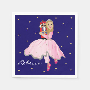 Christmas Light Haired Ballerina Clara Paper Plate Napkin