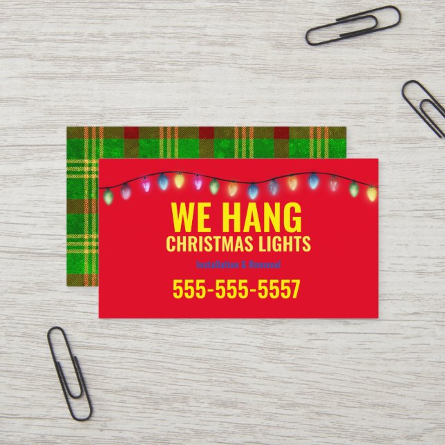 Christmas Light installation Business cards (Front/Back In Situ)