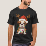 Christmas Light Reindeer Santa Hat Boxer Xmas T-Shirt<br><div class="desc">Christmas Light Reindeer Santa Hat Boxer Xmas</div>