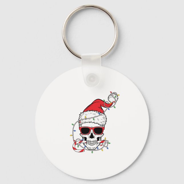 Christmas-Light-Skeleton-Skull Keychain (Front)