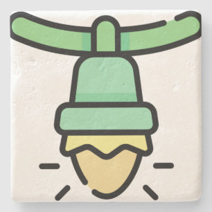 christmas light stone coaster