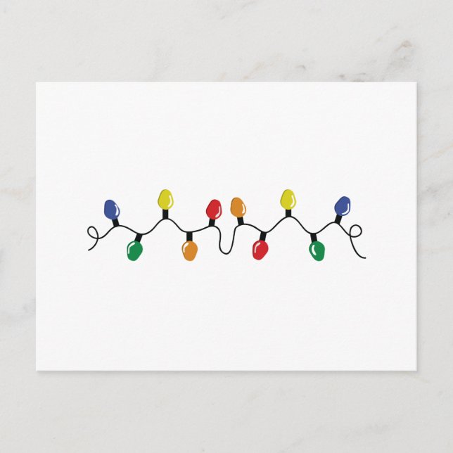 Christmas Light String Holiday Postcard (Front)
