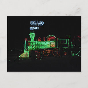 Christmas Light Train Holiday Postcard