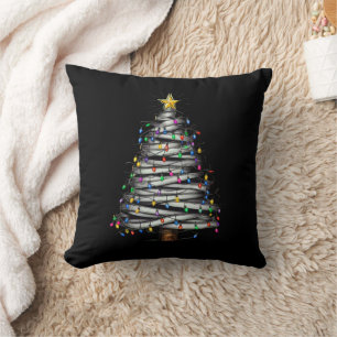 Christmas Light Tree Holiday  Throw Pillow