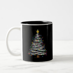 Christmas Light Tree Holiday  Two-Tone Coffee Mug