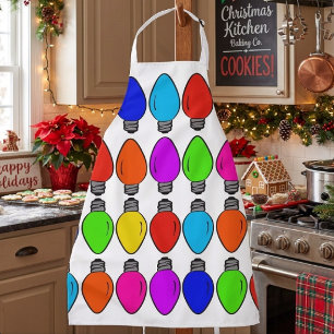 Christmas Lightbulbs Pattern Apron