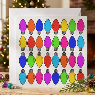 Christmas Lightbulbs Pattern Card