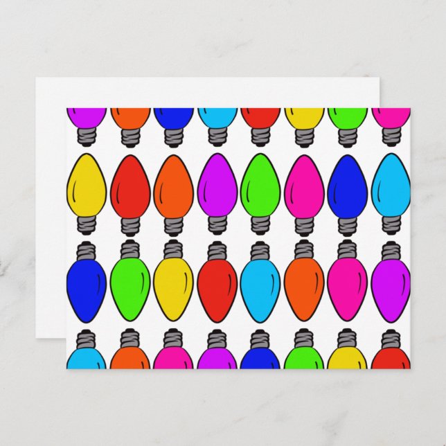 Christmas Lightbulbs Pattern Postcard (Front/Back)