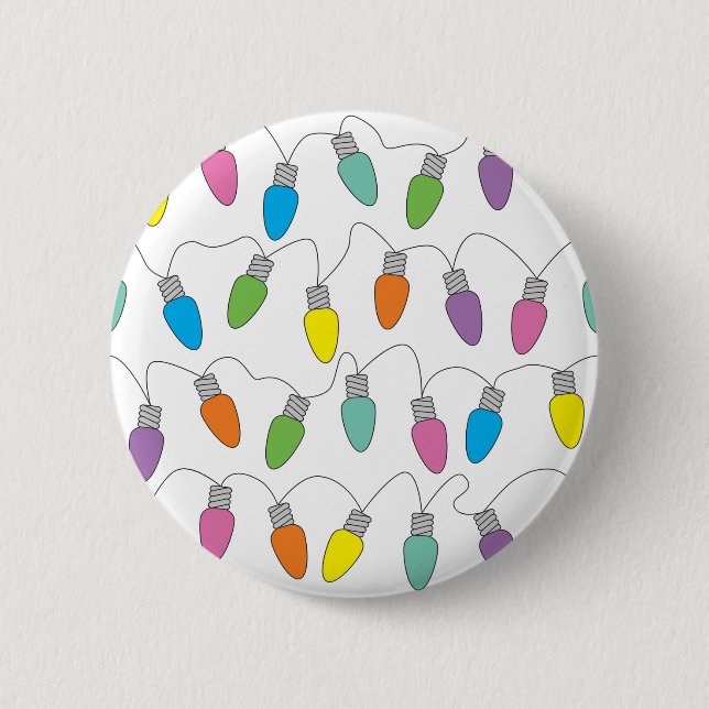 Christmas lights 2 inch round button (Front)