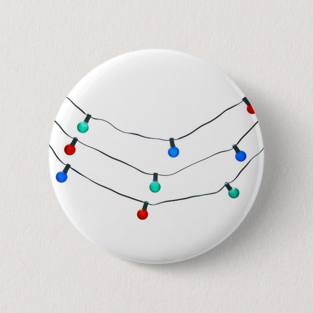 Christmas lights 2 inch round button (Front)