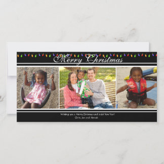 Christmas Lights 3-Photo Christmas Card