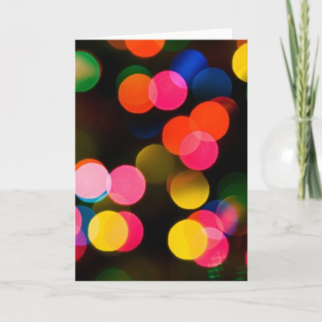 Christmas Lights Abstract Holiday Card (Front)