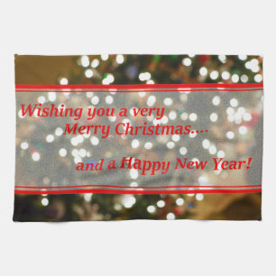 Christmas Lights Abstract Kitchen Towel
