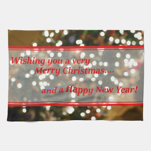 Christmas Lights Abstract Kitchen Towel (Horizontal)