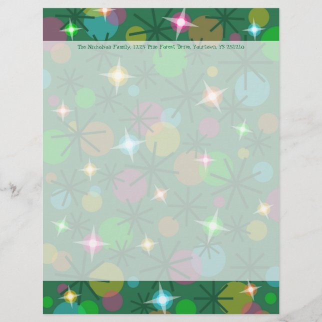 Christmas Lights address letterhead header footer (Front)