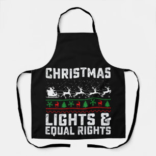 Christmas Lights And Equal Rights Feminist Apron