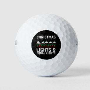 Christmas Lights And Equal Rights Feminist Golf Balls