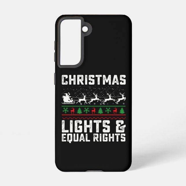 Christmas Lights And Equal Rights Feminist Samsung Galaxy S21 Case (Back)