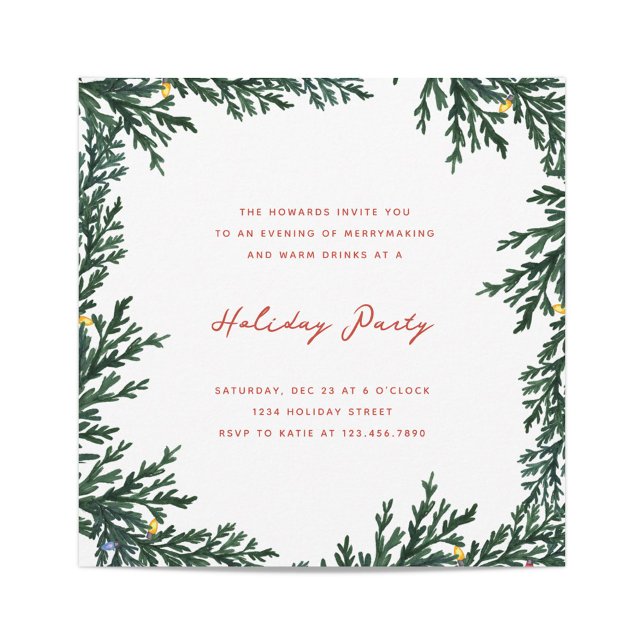Christmas Lights and Greenery Invitation (Creator Uploaded)