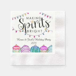 Christmas Lights and Ornaments Cocktail Napkins