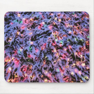 christmas lights and snow mousepad