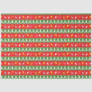 Christmas Lights and Trees Tissue Paper