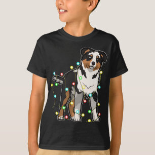 Christmas Lights Australian Shepherd Dog Lover Xma T-Shirt