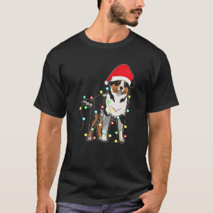 Christmas Lights Australian Shepherd Dog Lover Xma T-Shirt
