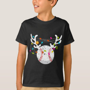 Christmas Lights Baseball Ball Funny Xmas T-Shirt