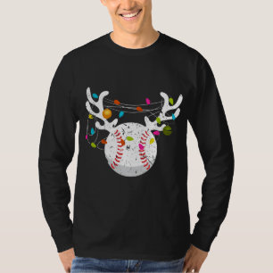 Christmas Lights Baseball Ball Funny Xmas T-Shirt