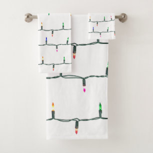 Christmas lights bath towel set