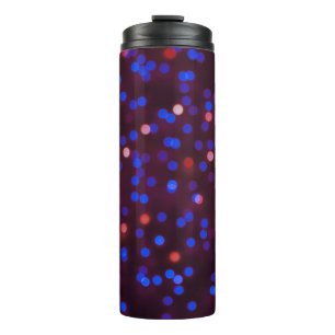 Christmas lights, blurred, festive background. thermal tumbler