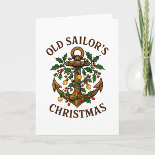 Christmas Lights Boating Sailing Cruise Boat Gifts Card