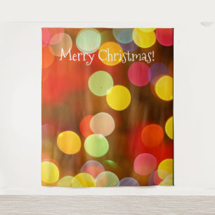 Christmas Lights Bokeh Modern Photo Booth Backdrop Tapestry