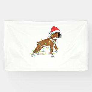 Christmas Lights Boxer Dog Lover Funny Gift Banner