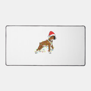 Christmas Lights Boxer Dog Lover Funny Gift Desk Mat
