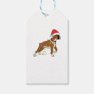 Christmas Lights Boxer Dog Lover Funny Gift  Gift Tags