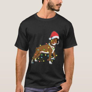 Christmas Lights Boxer Dog Lover Funny Gift T-Shirt