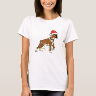 Christmas Lights Boxer Dog Lover Funny Gift  T-Shirt