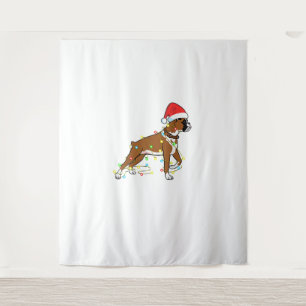 Christmas Lights Boxer Dog Lover Funny Gift Tapestry