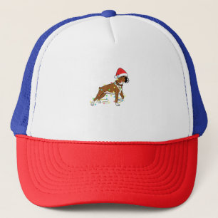 Christmas Lights Boxer Dog Lover Funny Gift Trucker Hat